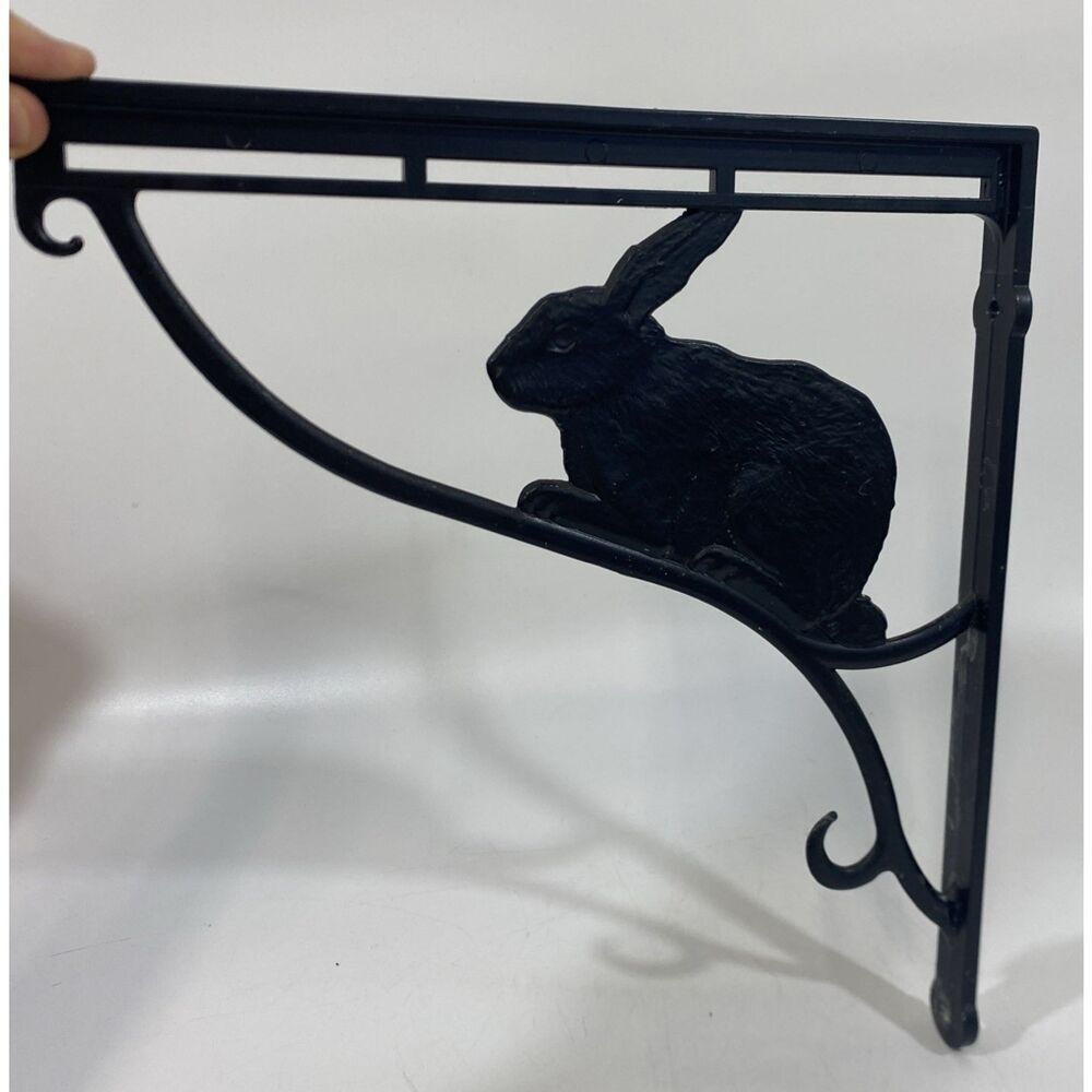 Bunny Rabbit Cast Iron Hanging Plant Wall Garden Bracket Menagerie Works 13” - Picture 7 of 9